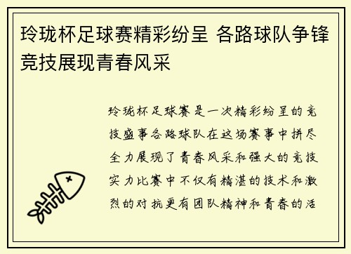 玲珑杯足球赛精彩纷呈 各路球队争锋竞技展现青春风采